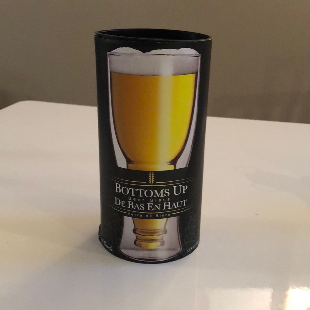 Bottoms Up Beer Glass